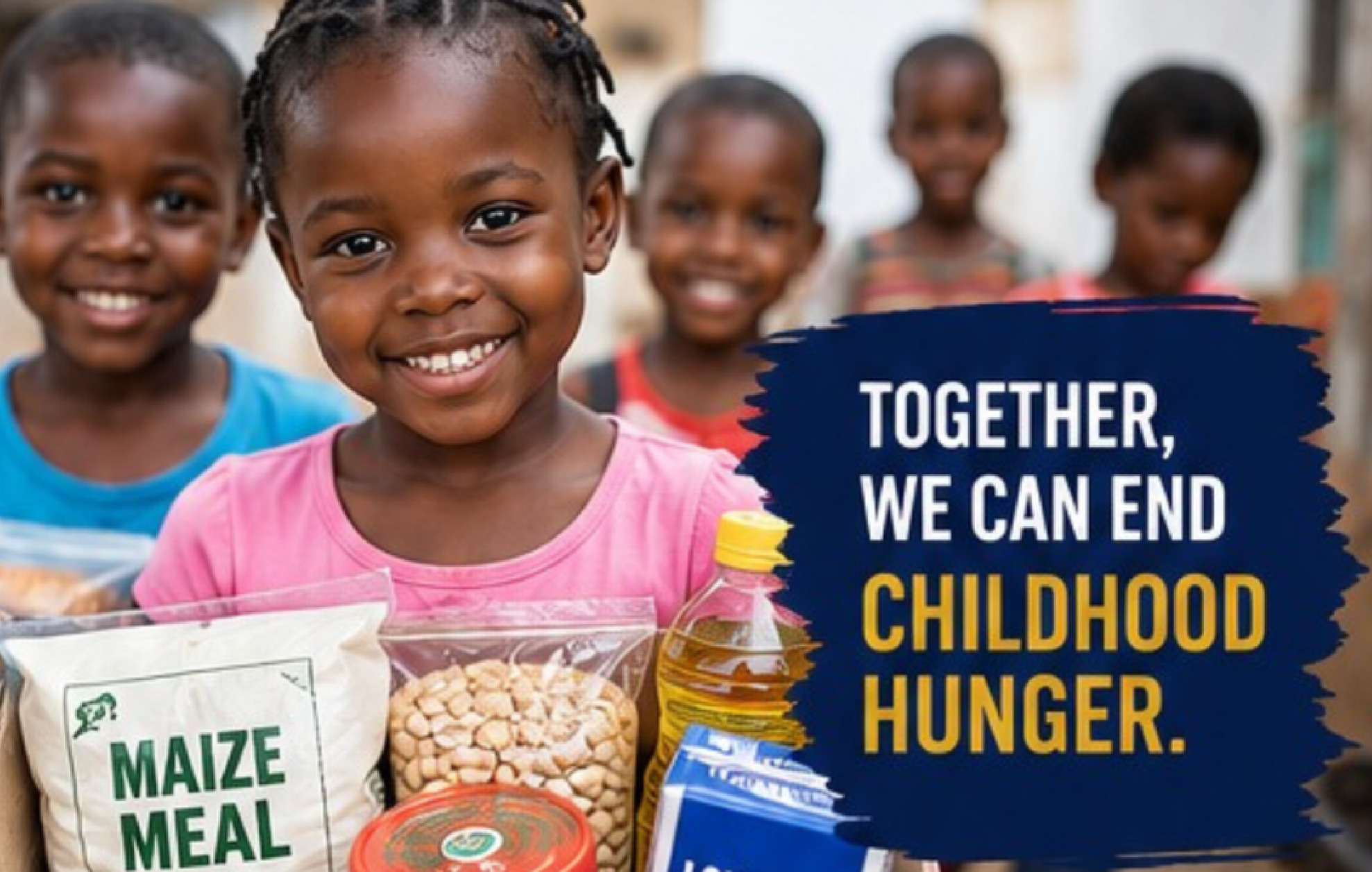 Malkah Oriah programme artwork: together, we can end childhood hunger