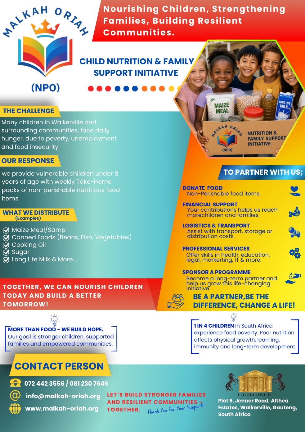 Preview of the Malkah Oriah nutrition initiative poster